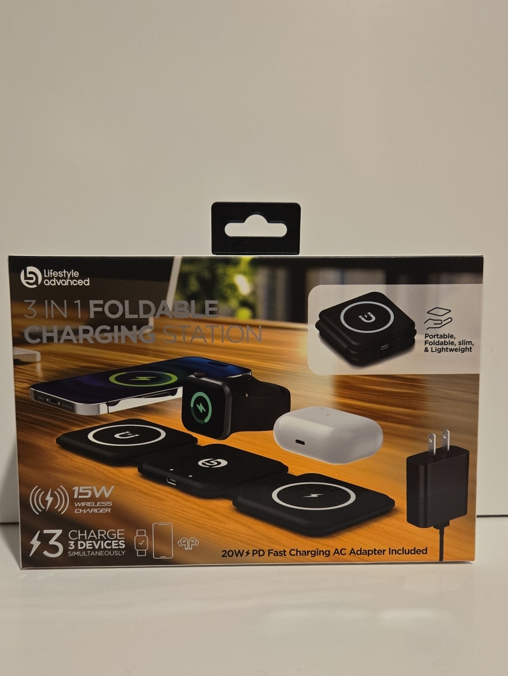 Lifestyle Advanced 3-in-1 Foldable Charging Station - Black